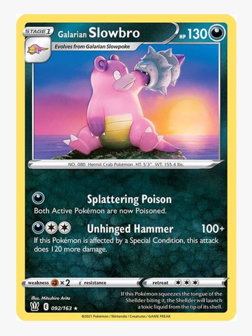 Galarian Slowbro SWSH05: Battle Styles Pokemon Trading Card